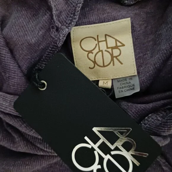 NEW Chaser Ribbed Hooded Pullover Top Faded Purple‎ Hoodie Size M - Picture 5 of 10